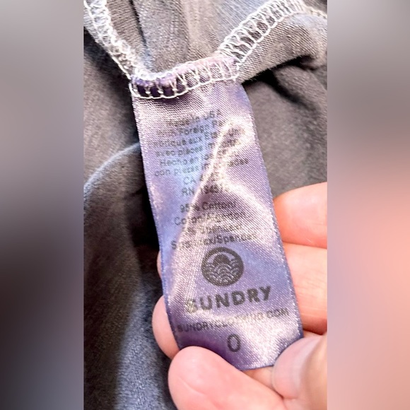 SUNDRY by ANTHROPOLOGY Heathered Blue Ruffle Shoulder Weekend Midi Dress Sz XS - Picture 10 of 12